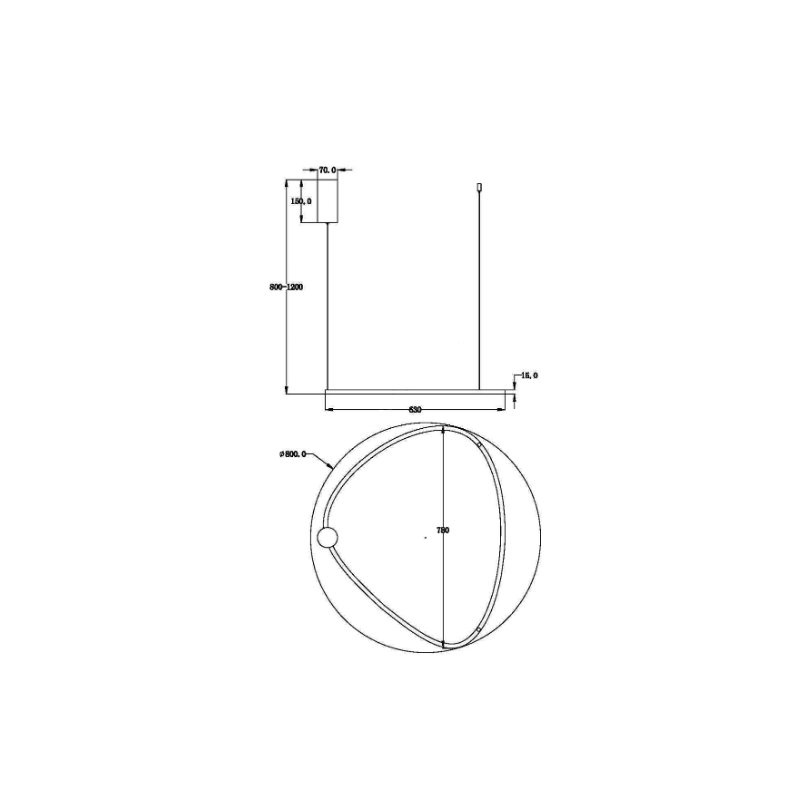 Lampada a sospensione oro Glint DIAMETRO 80 CM Maytoni MOD072PL-L36BSK1